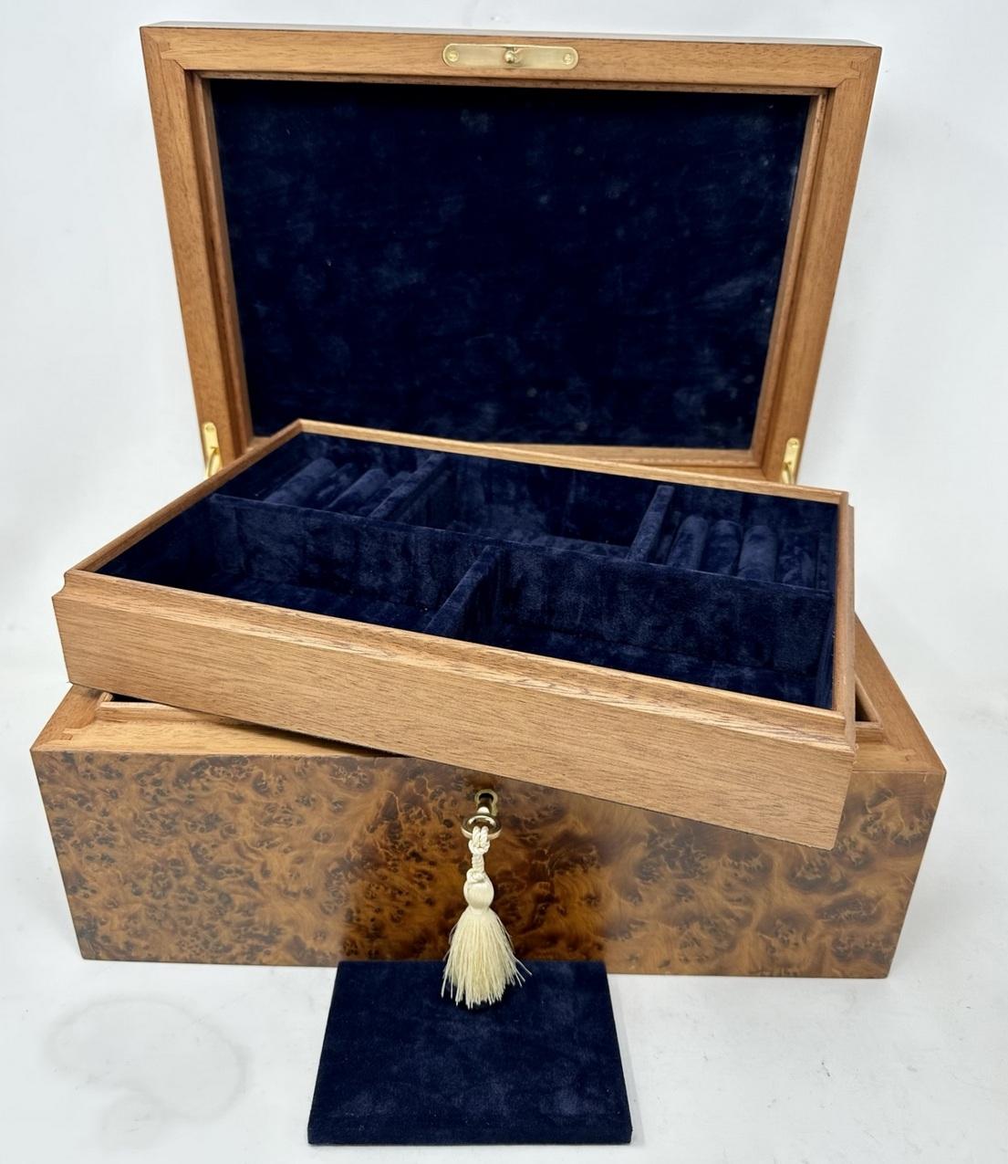 Polished Burr Burl Walnut Thuya Wood Ladys Jewellery Box Casket Manning Ireland Irish New