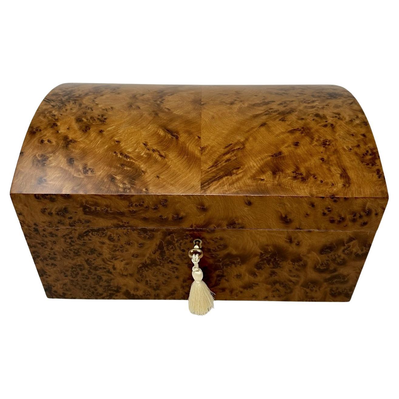 Burr Burl Walnut Thuya Wood Ladys Jewellery Box Casket Manning Ireland Irish New