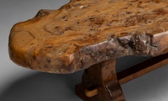 Burr Elm Coffee Table, France, 1960