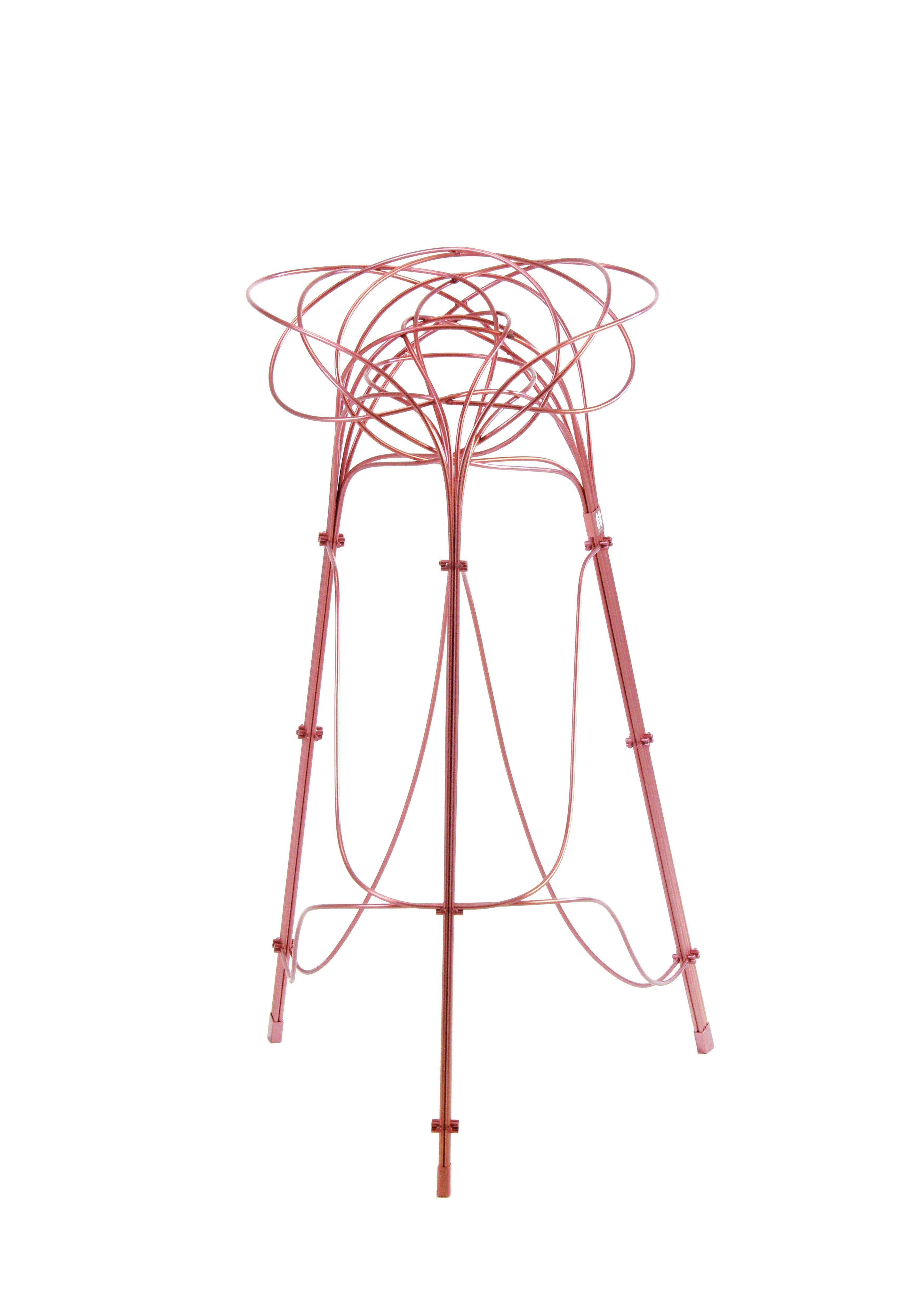 Taiwanese Sgabello/Seduta alta Burr Puzzle con finitura in alluminio rosa in vendita
