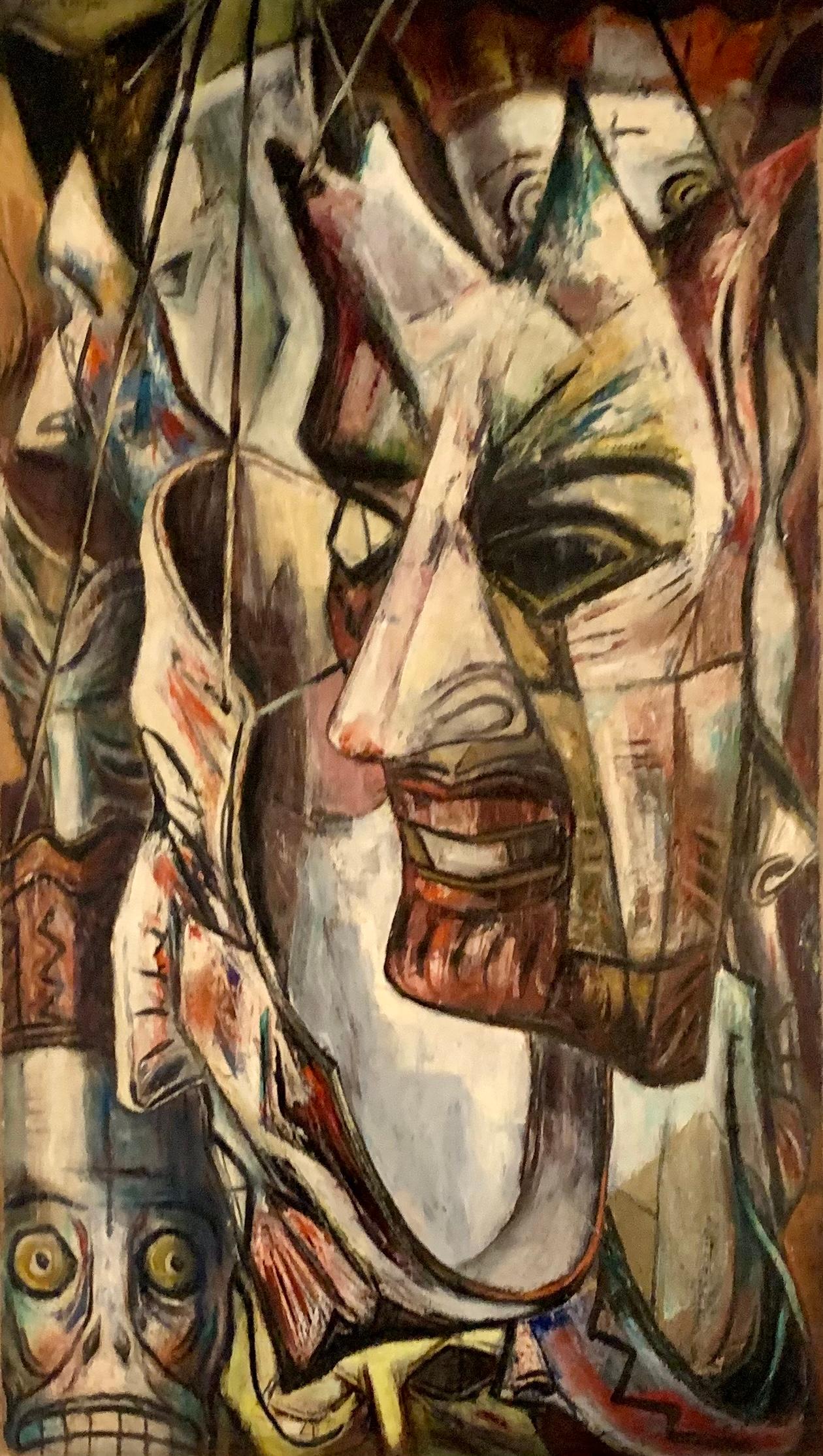 Pittura ad olio astratta Art Deco di Burr Singer , XX secolo in vendita 1