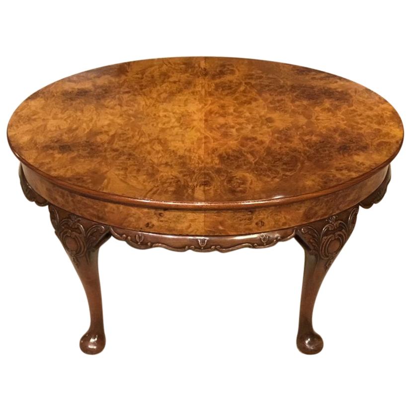 Burr Walnut 1920s Period Oval Coffee Table