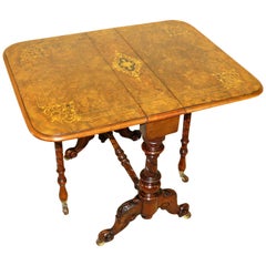 Burr Walnut 19th Century Antique Baby Sutherland Table