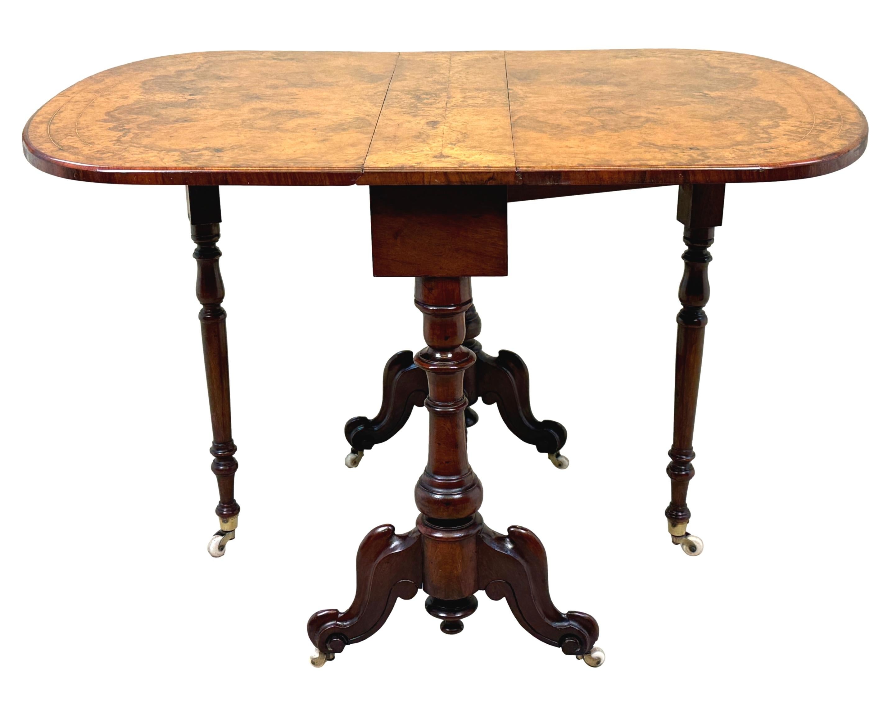 Burr Walnut 19th Century Baby Sutherland Table 5