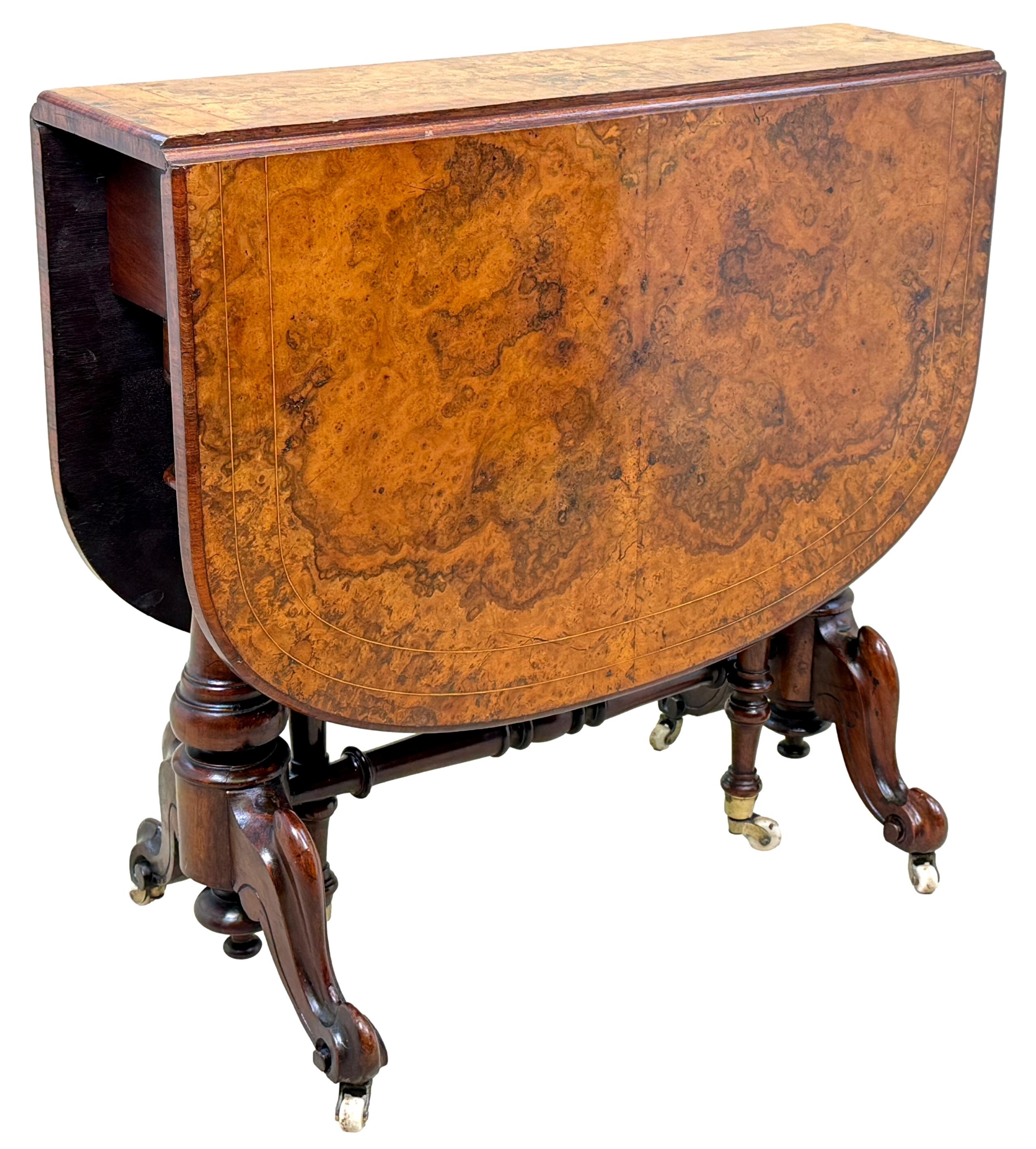 Burr Walnut 19th Century Baby Sutherland Table 1