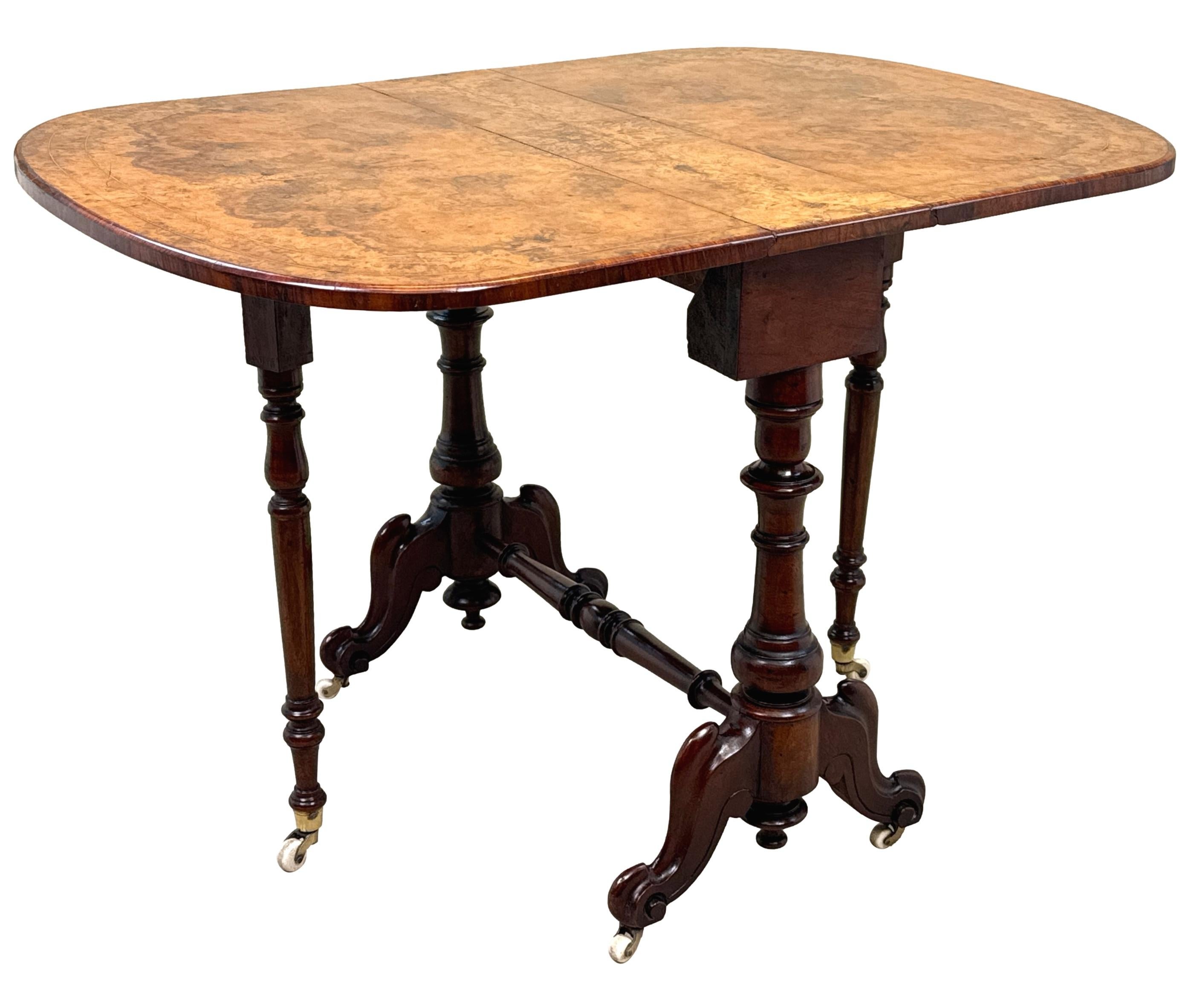 Burr Walnut 19th Century Baby Sutherland Table 3