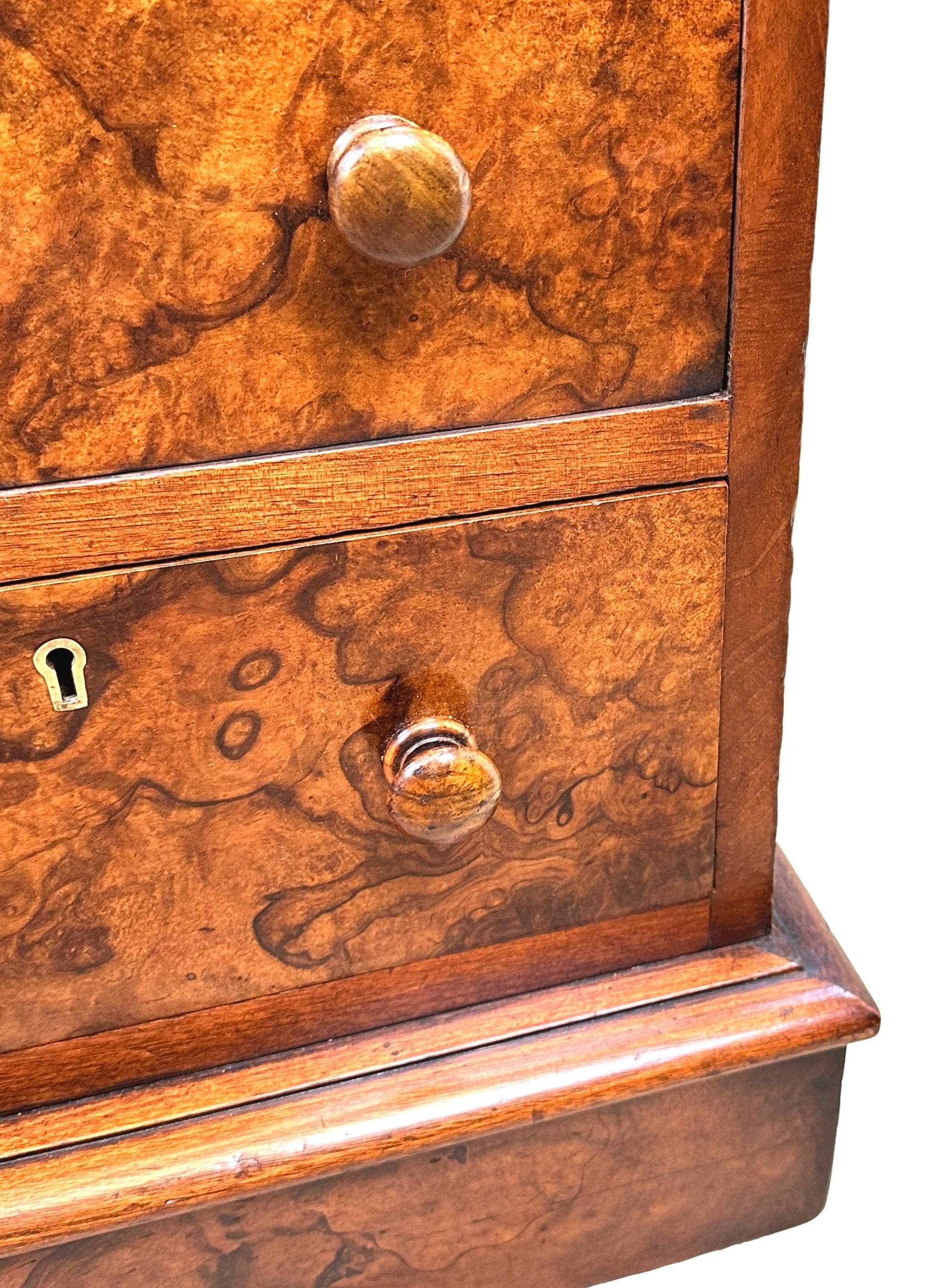 Burr Walnut 19th Century Pedestal Desk 2