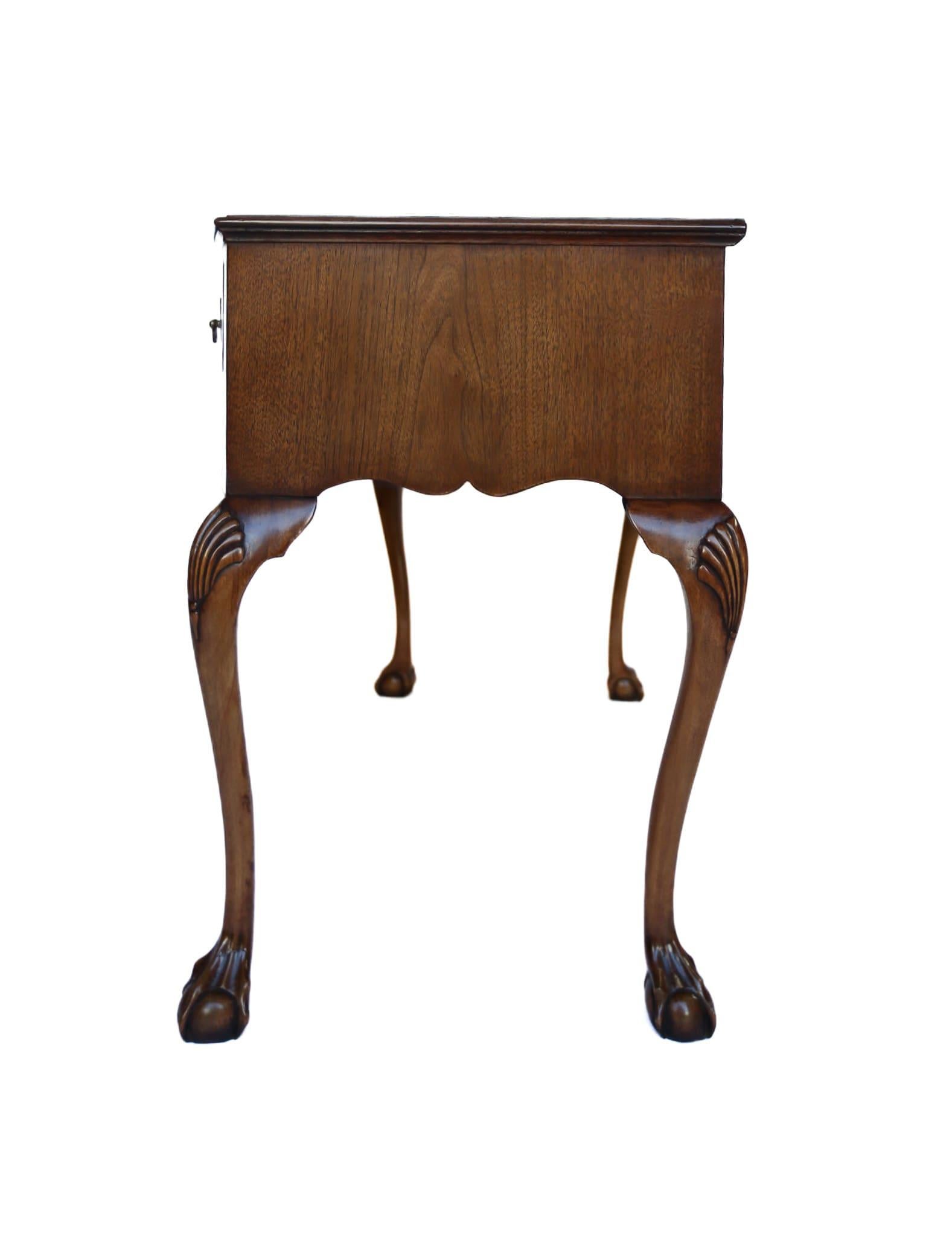 Poli Burr Walnut 3 Drawer Side Table Circa 1930s en vente