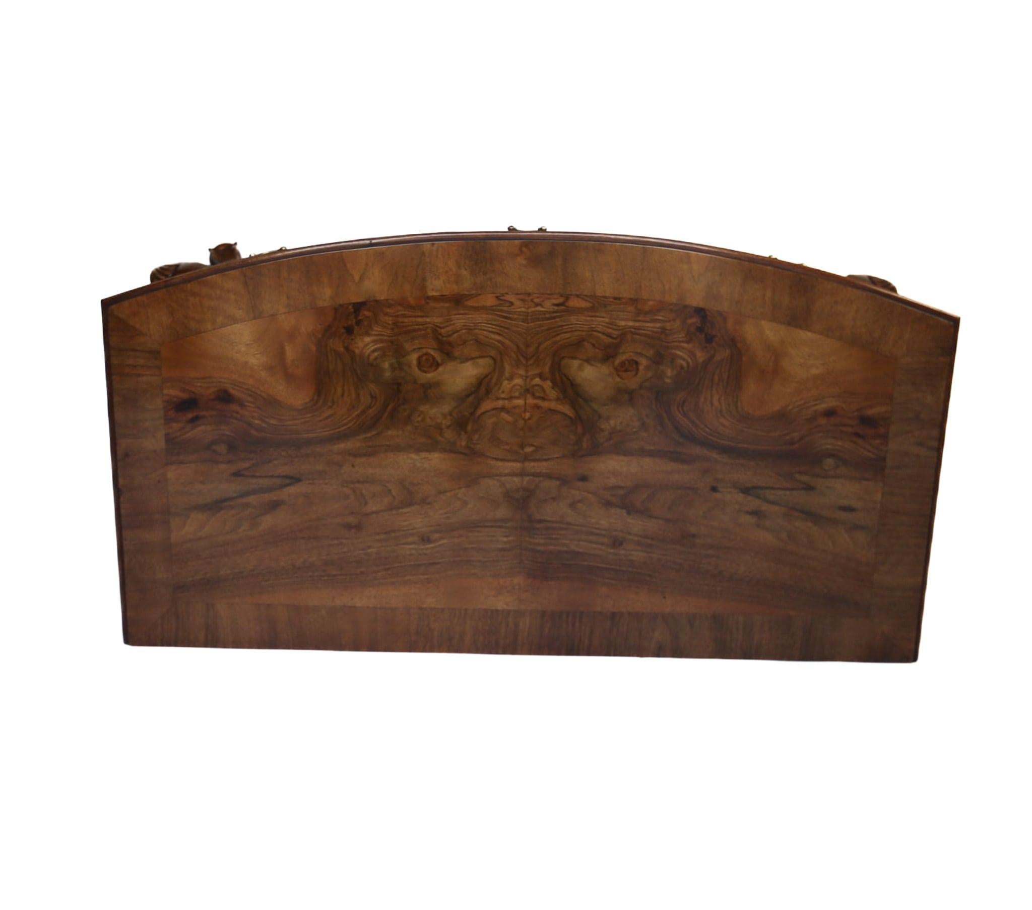 Burr Walnut 3 Drawer Side Table Circa 1930s Bon état - En vente à Dereham, GB