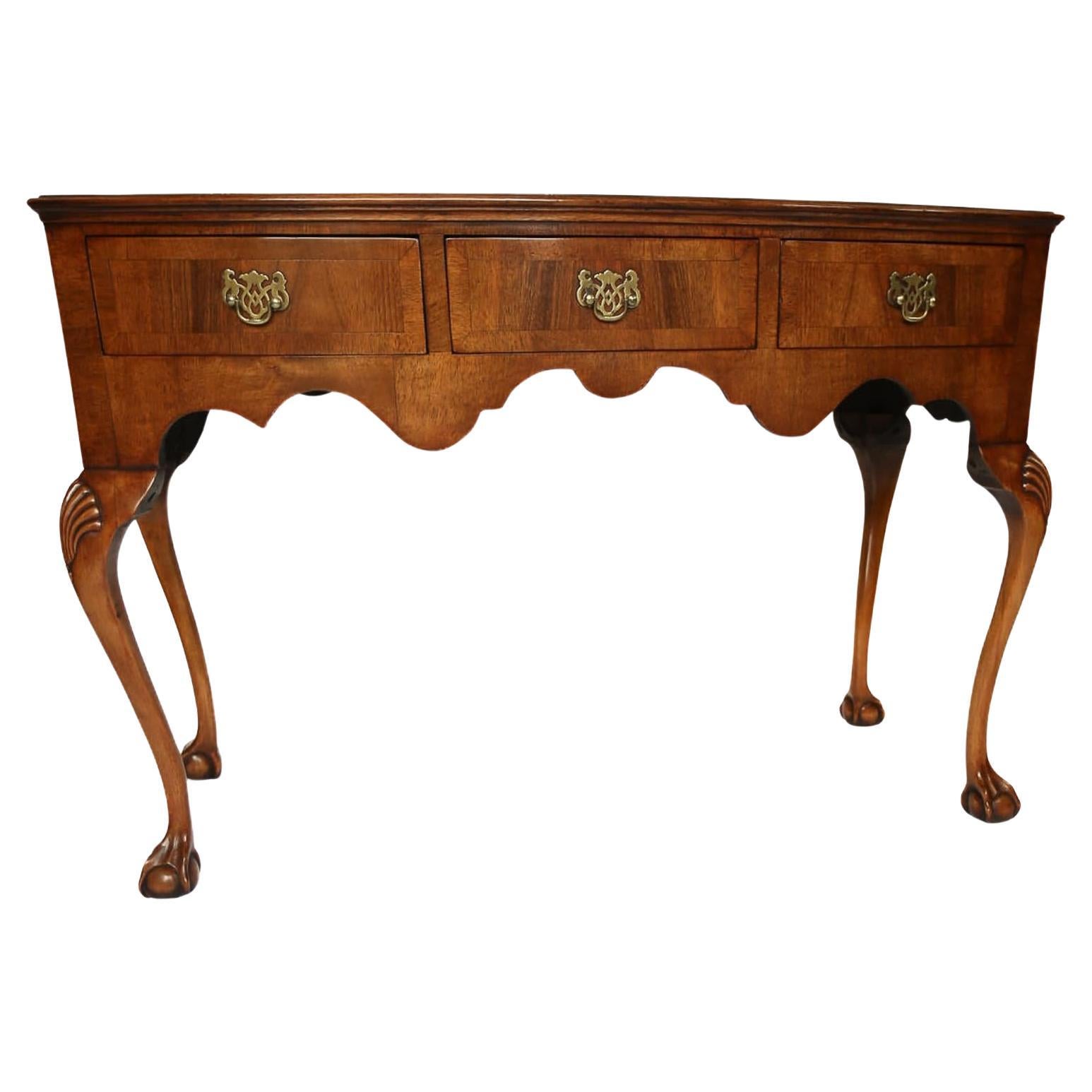 Burr Walnut 3 Drawer Side Table Circa 1930s