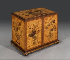 Burr Walnut Amboyna & Mahogany Inlaid Collector's Cabinet, Edward Baldock Holmes