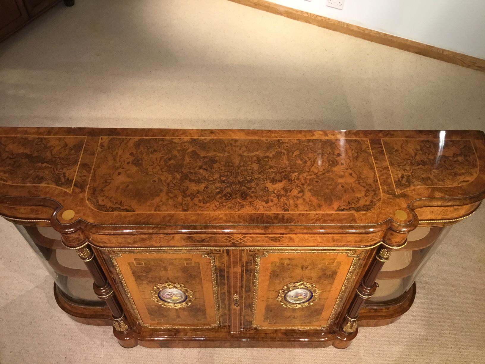 Burr Walnut, Amboyna and Ormolu-Mounted Victorian Period Cabinet 6