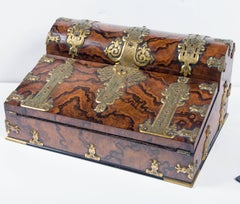 Burr Walnut and Brass Traveling Lap Desk