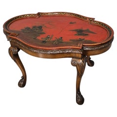 Burr Walnut and Chinoiserie Coffee Table