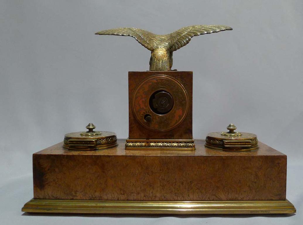 Burr Walnut and Ormolu Desk Set Signed Appay a Paris In Good Condition For Sale In London, GB