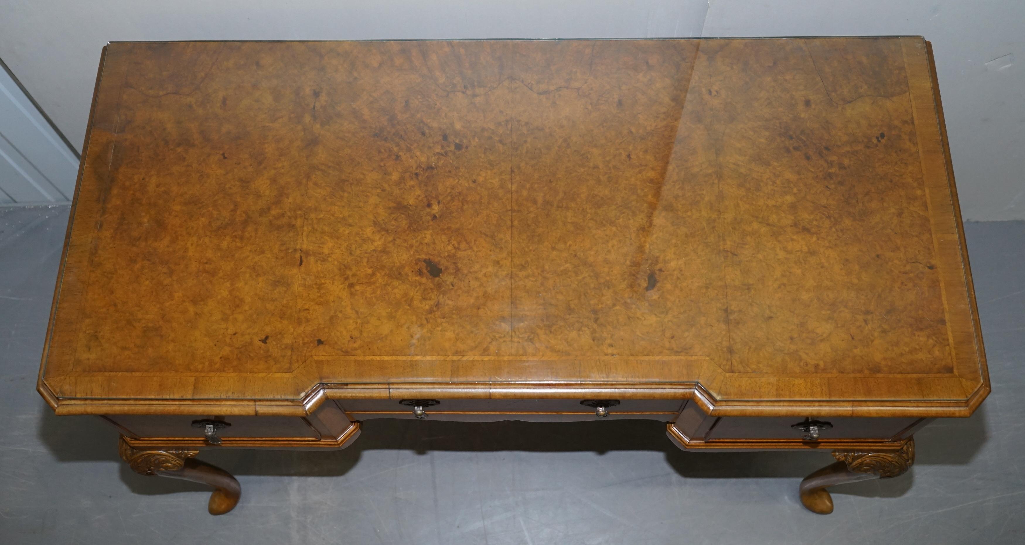 Burr Walnut Art Deco Denby & Spinks Breakfront Console Sideboard Part of a Suite For Sale 6