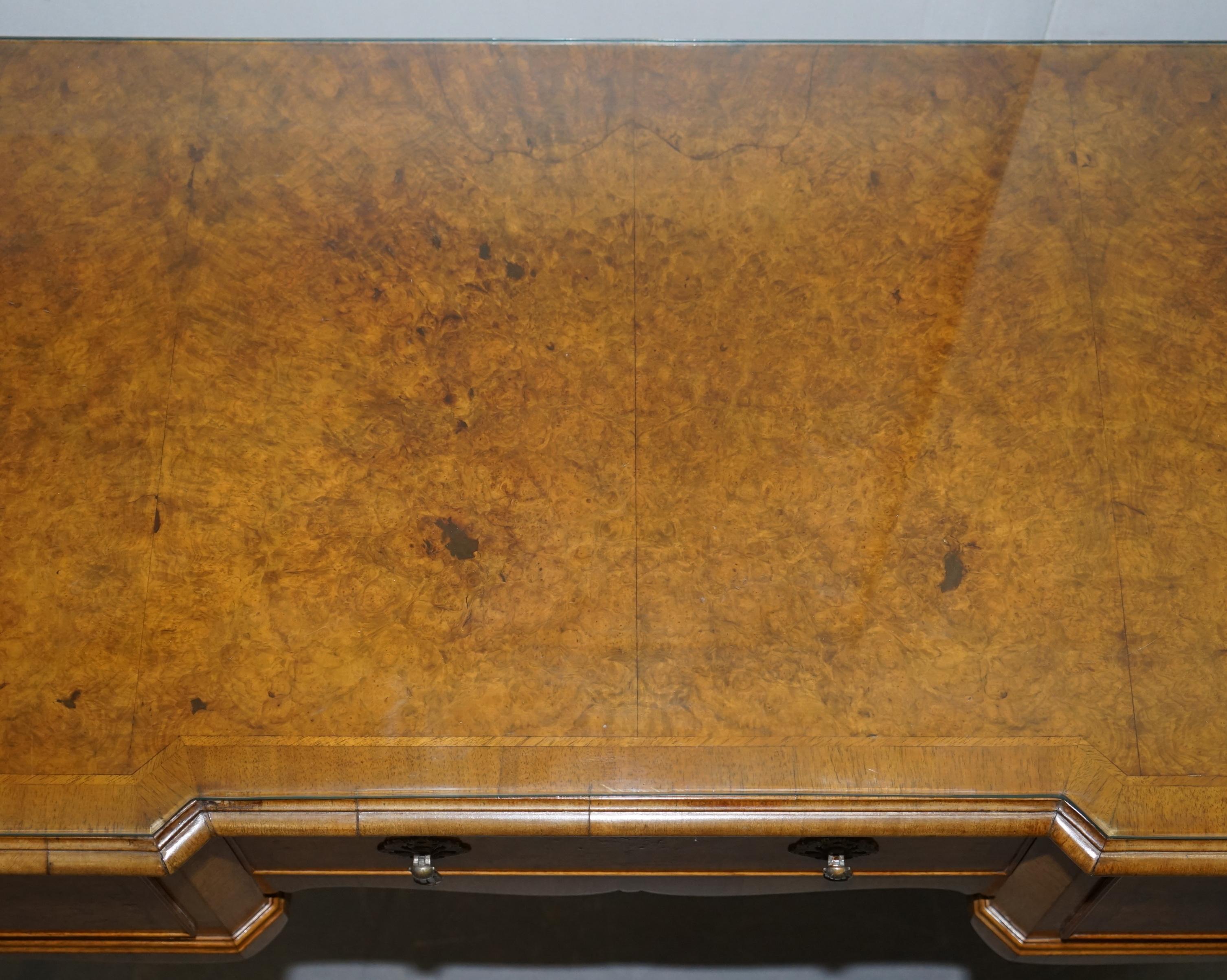 Burr Walnut Art Deco Denby & Spinks Breakfront Console Sideboard Part of a Suite For Sale 8