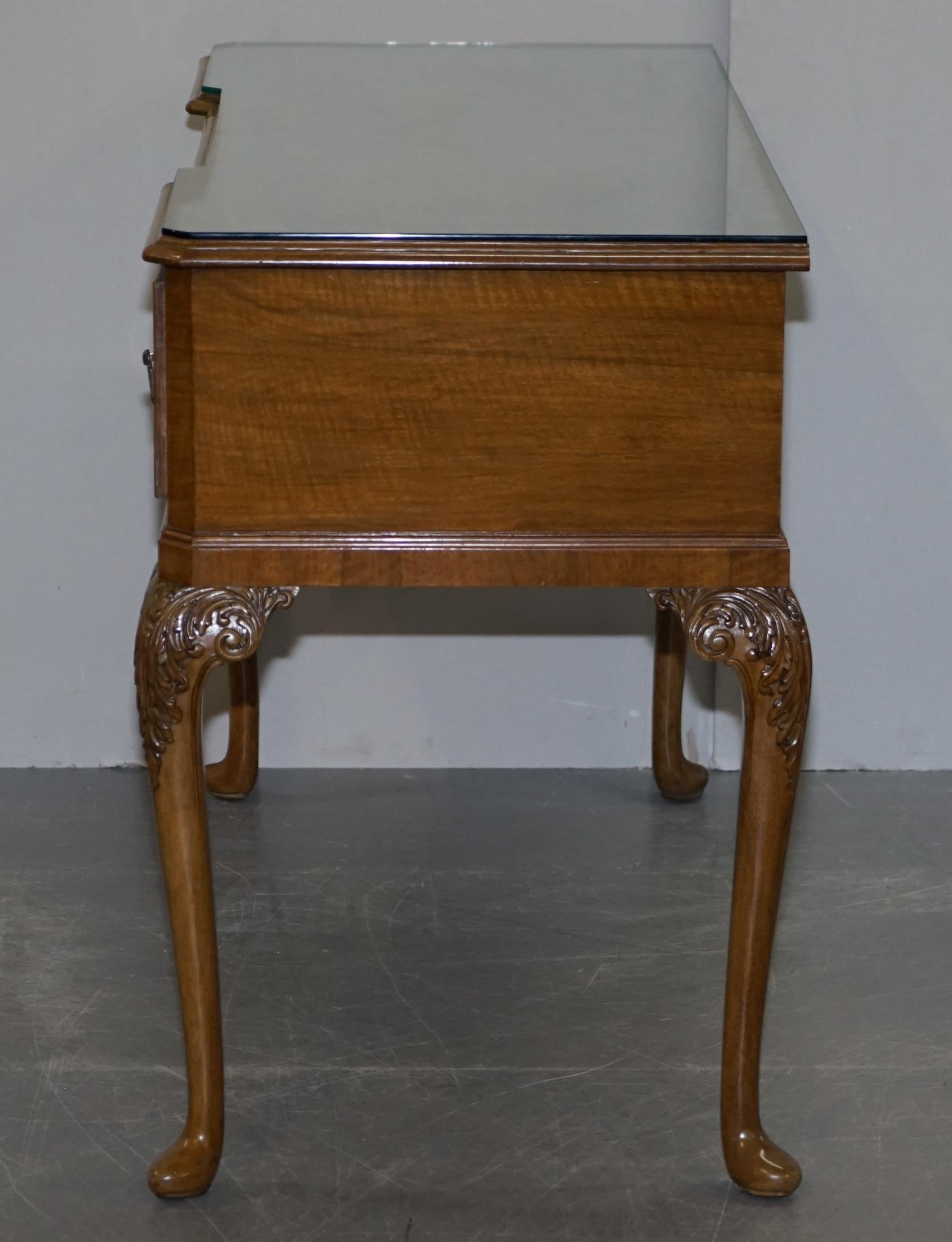 Burr Walnut Art Deco Denby & Spinks Breakfront Console Sideboard Part of a Suite For Sale 12