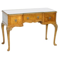 Vintage Burr Walnut Art Deco Denby & Spinks Breakfront Console Sideboard Part of a Suite