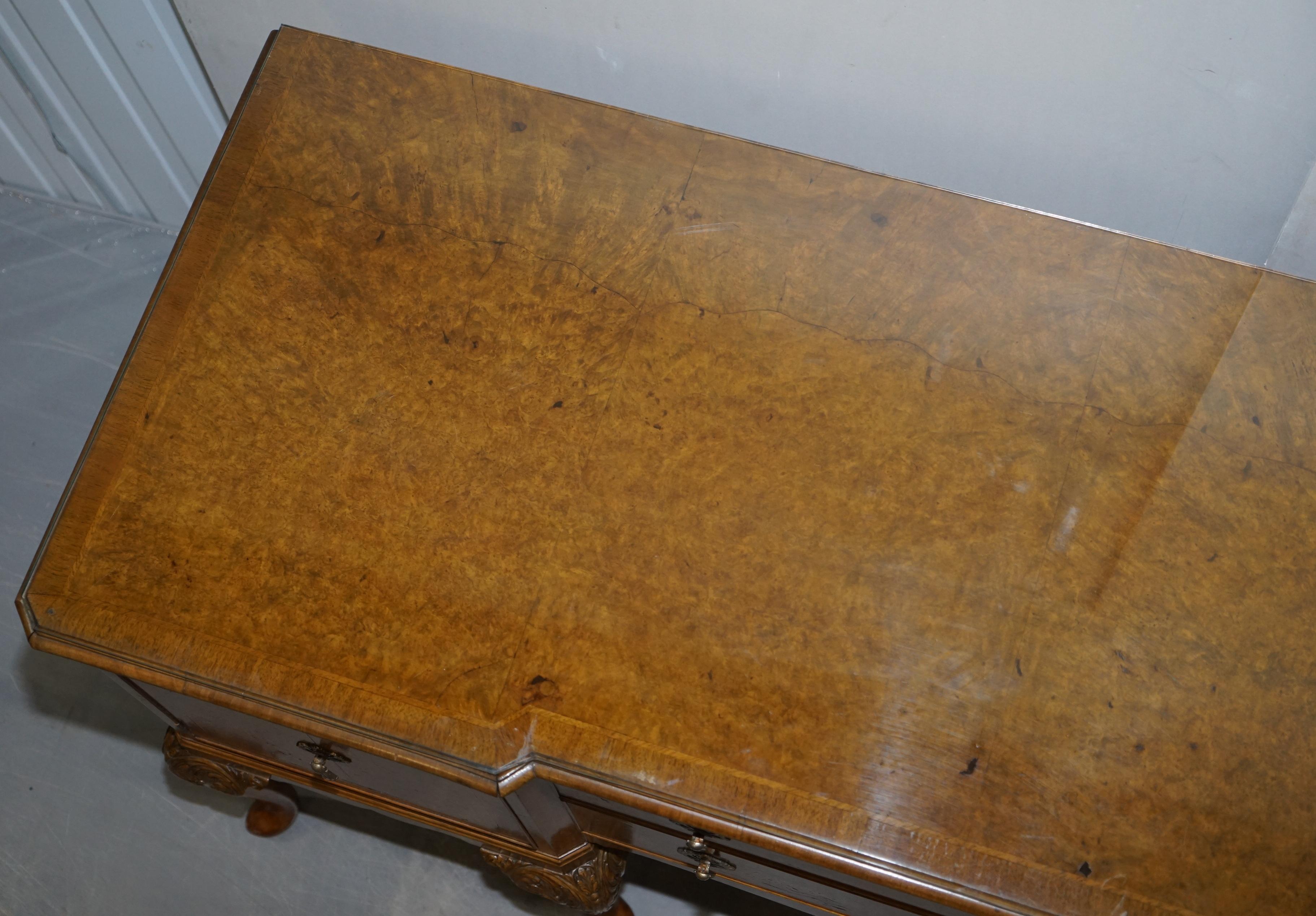 Burr Walnut Art Deco Denby & Spinks Leeds Breakfront Sideboard Part of a Suite For Sale 7