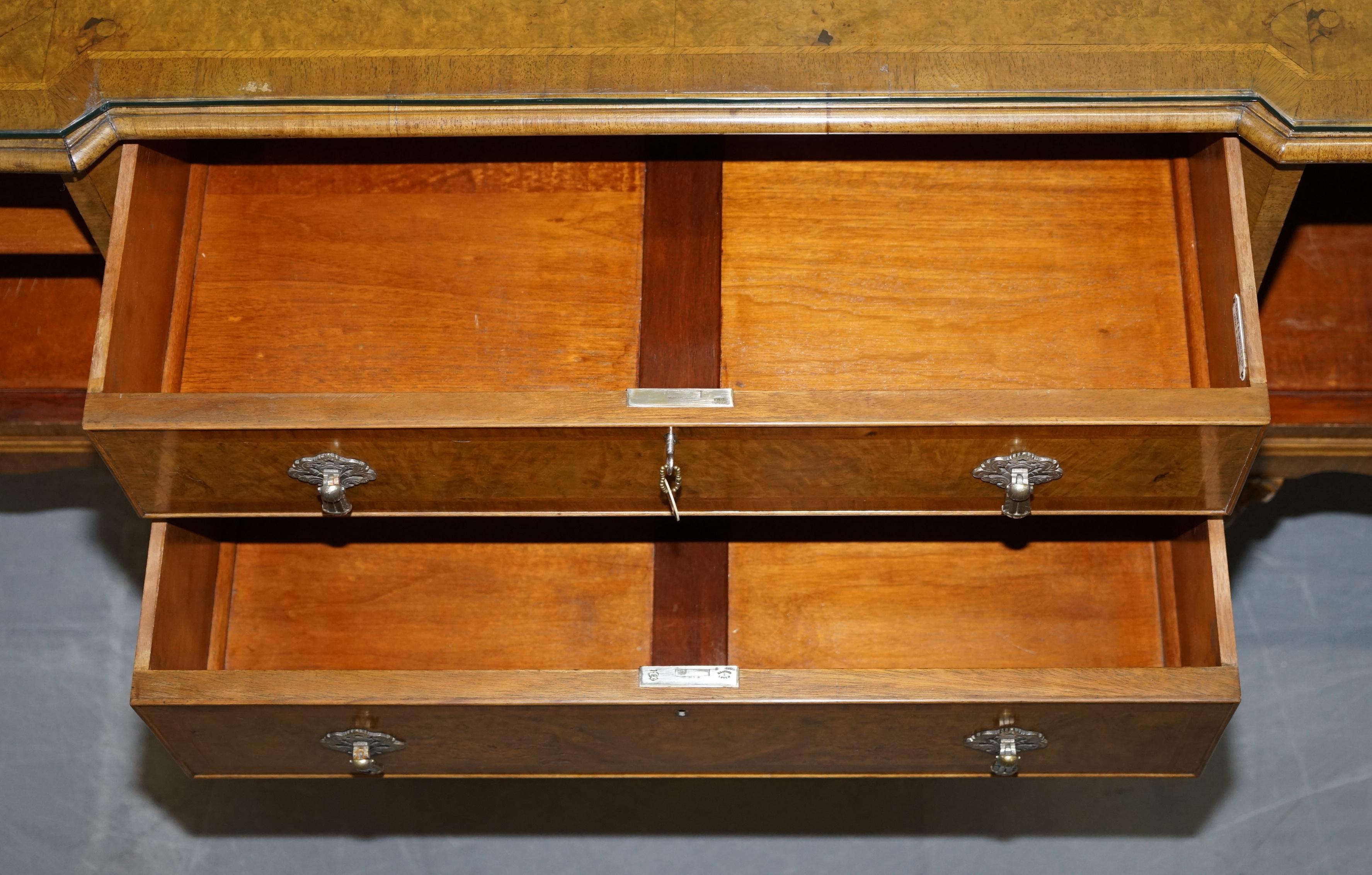 Burr Walnut Art Deco Denby & Spinks Leeds Breakfront Sideboard Part of a Suite For Sale 13