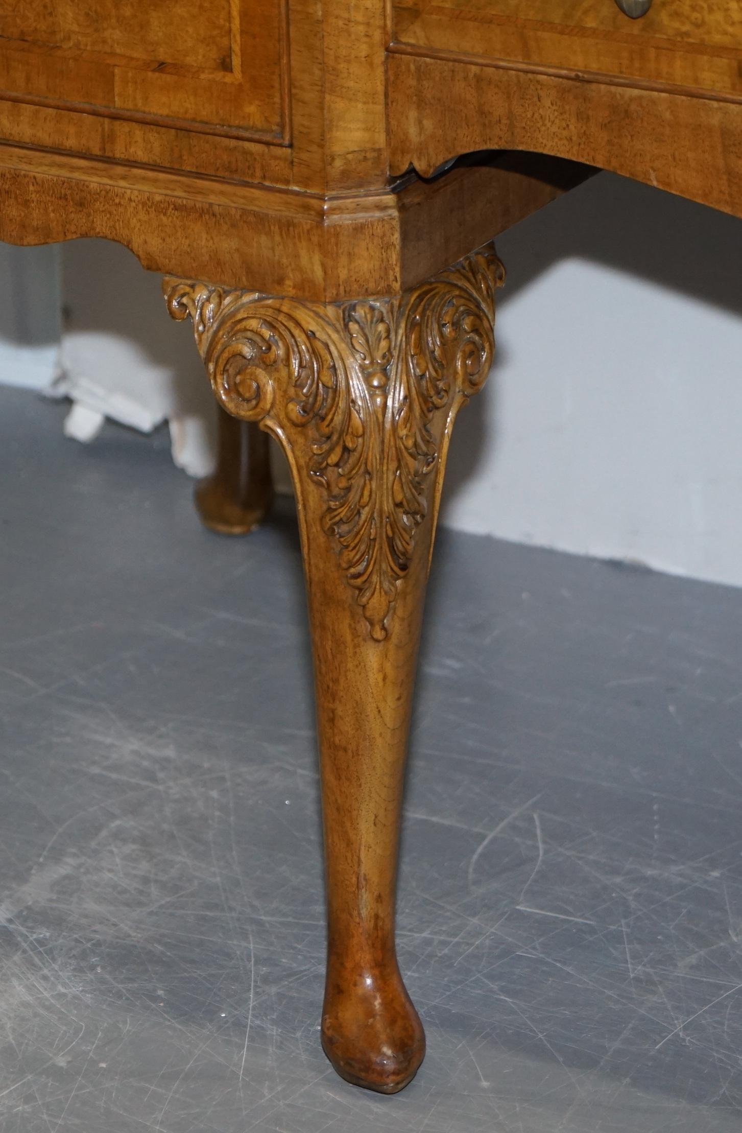 Burr Walnut Art Deco Denby & Spinks Leeds Breakfront Sideboard Part of a Suite For Sale 1