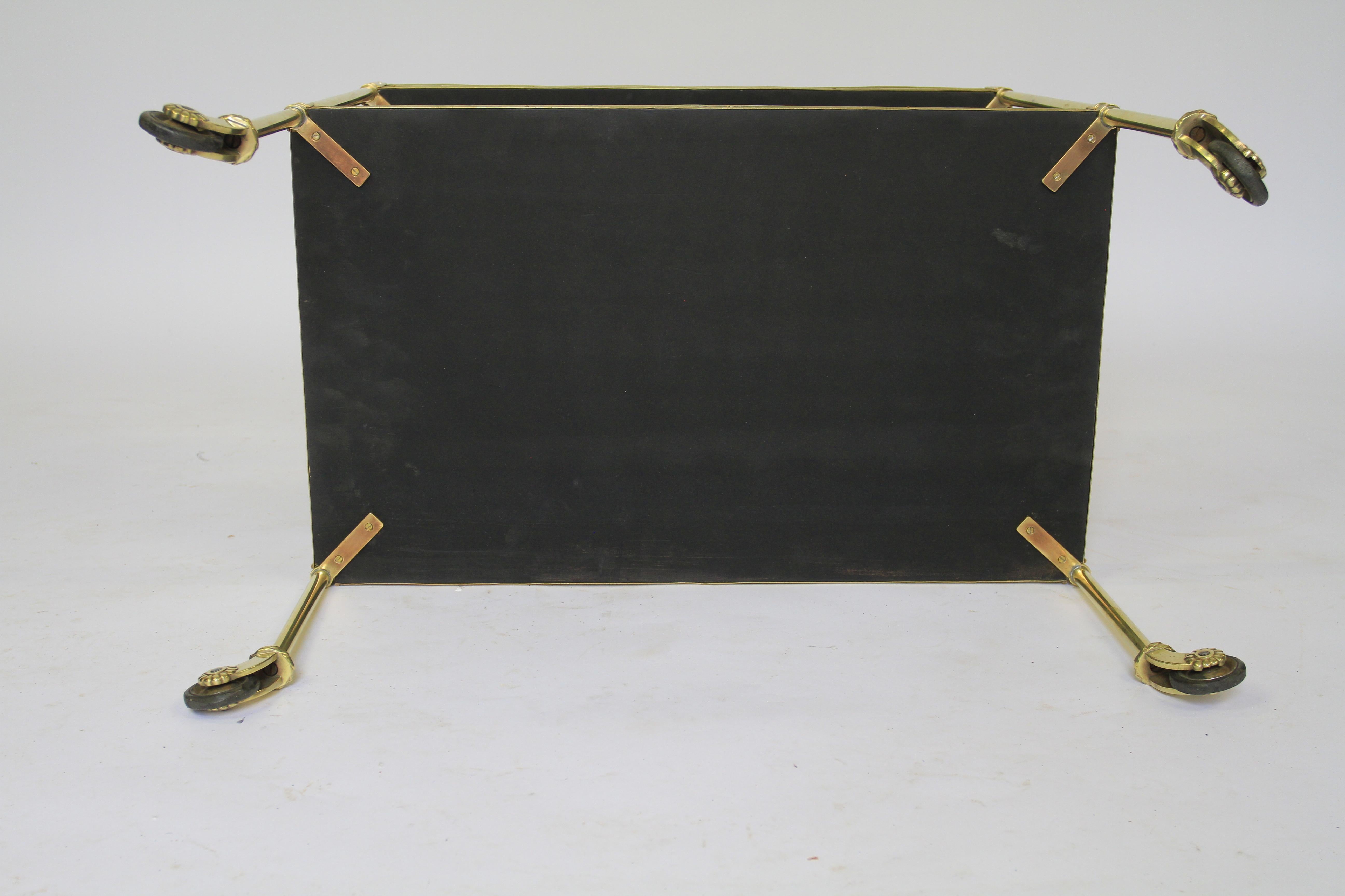 Burr Walnut & Brass Serving Trolley circa 1920s In Good Condition For Sale In Dereham, GB