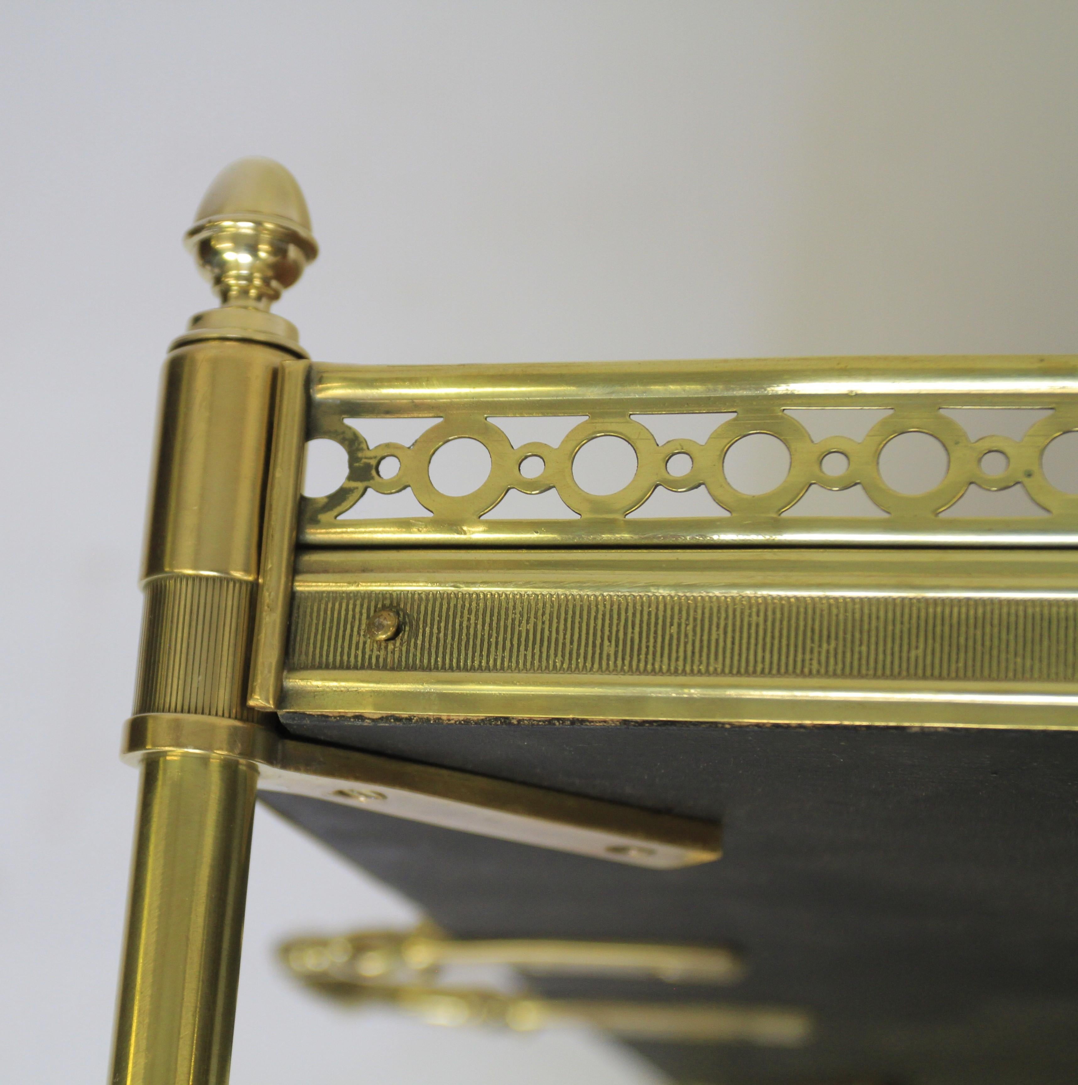 Burr Walnut & Brass Serving Trolley circa 1920s For Sale 1