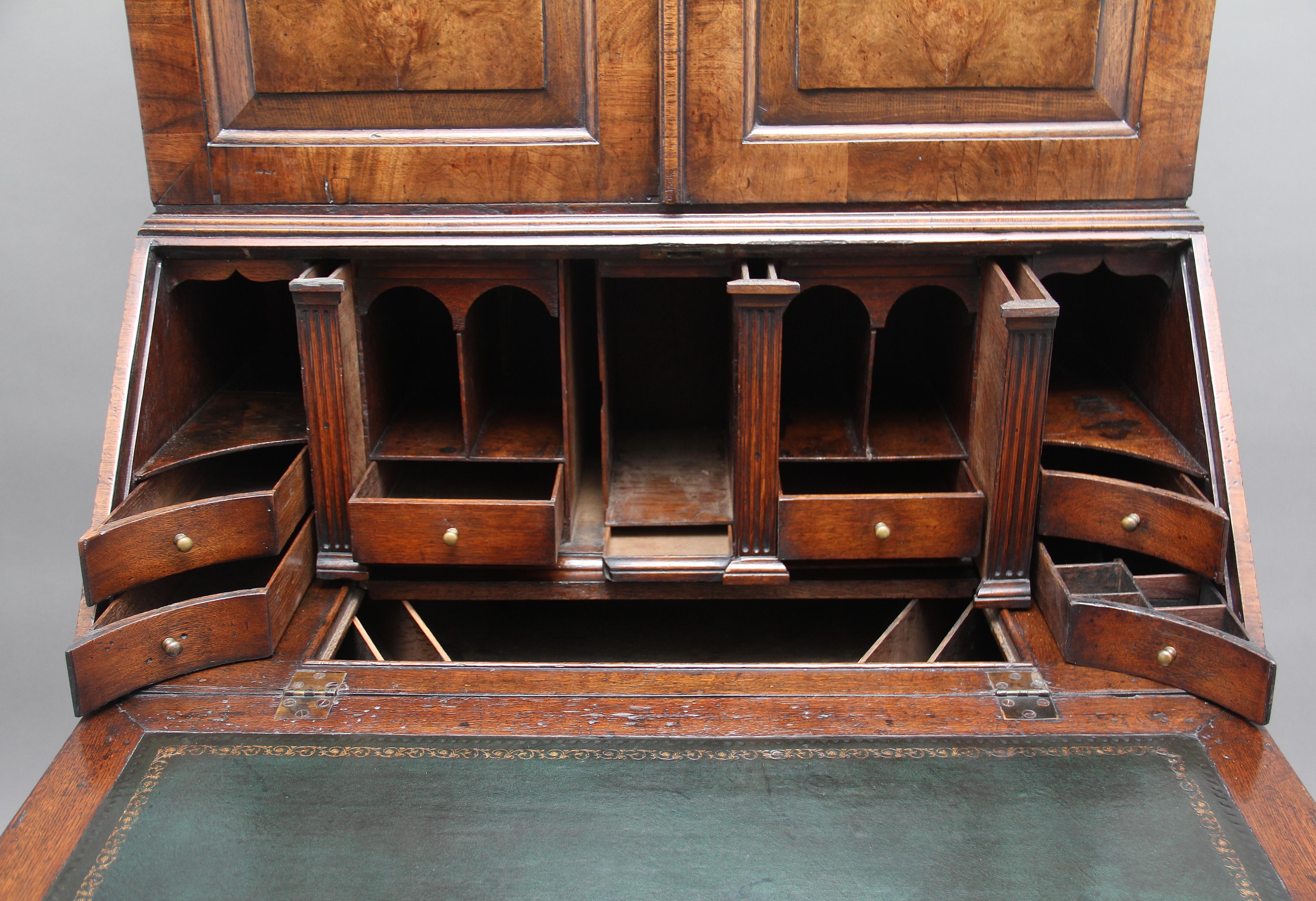 Burr Walnut Bureau Bookcase 8