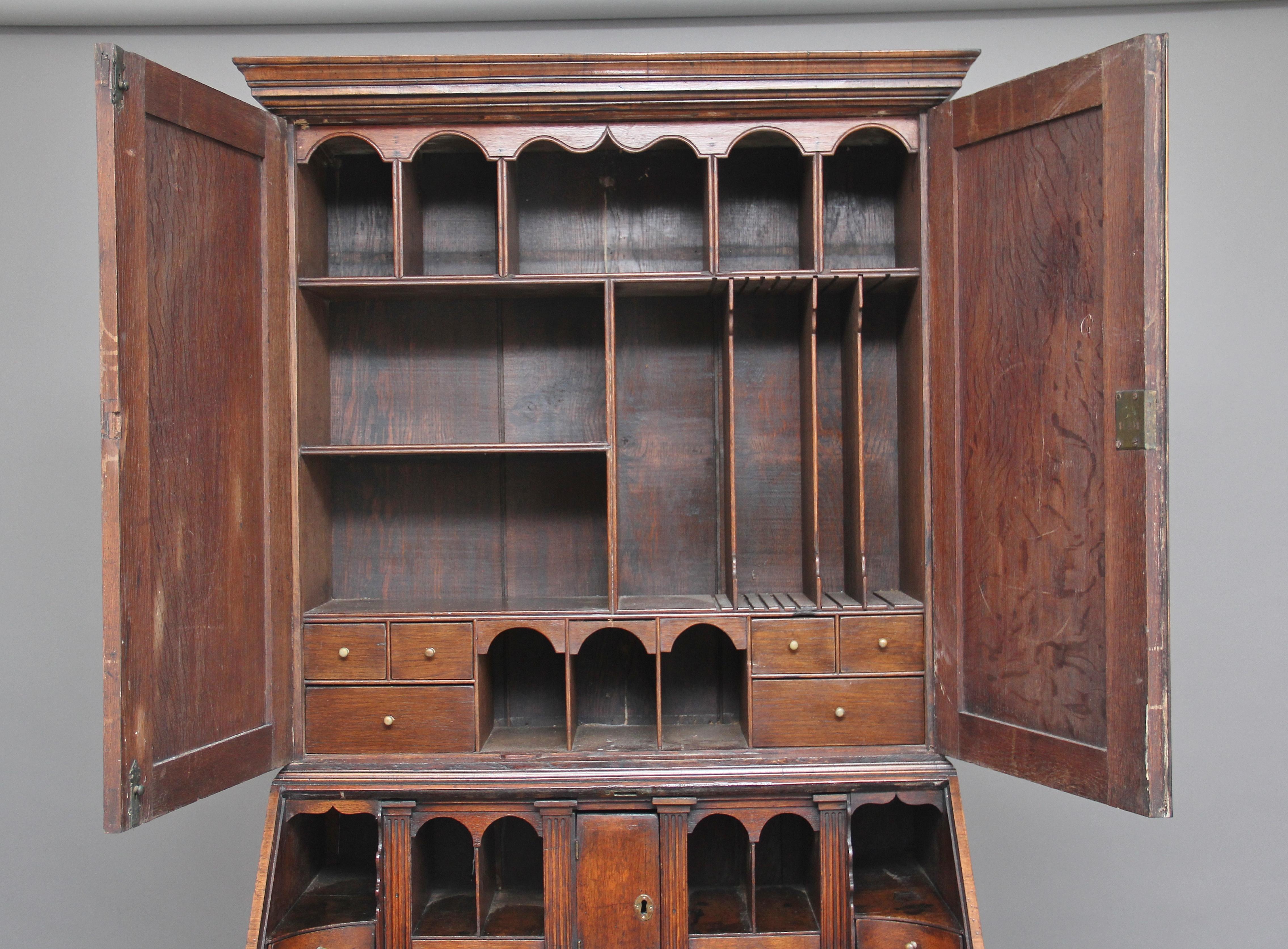 Burr Walnut Bureau Bookcase In Good Condition In Martlesham, GB