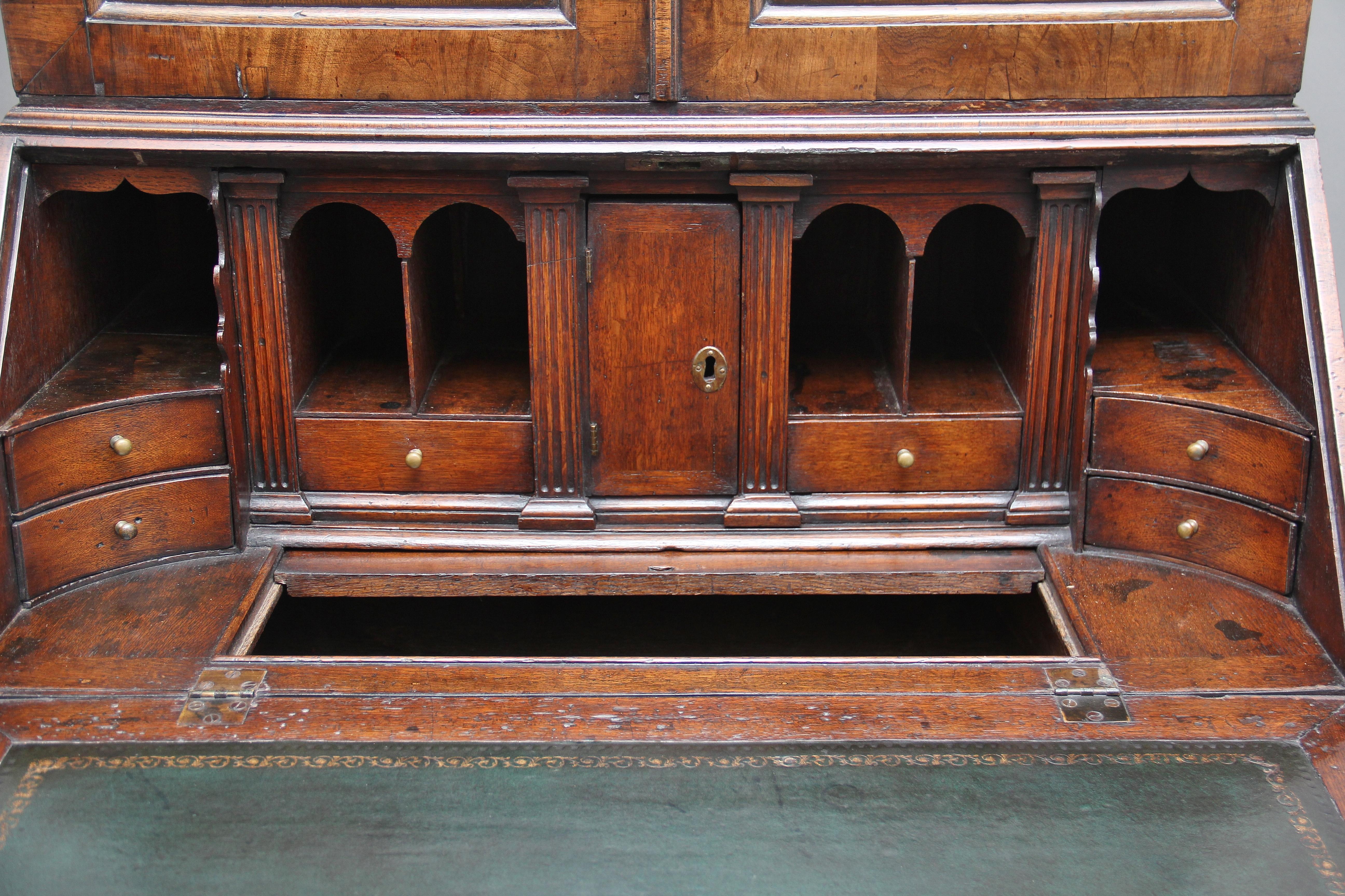 Burr Walnut Bureau Bookcase 4