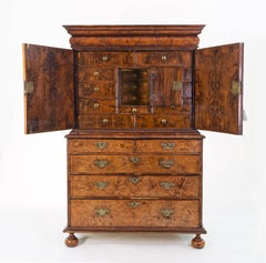 Burr Walnut Cabinet on Chest