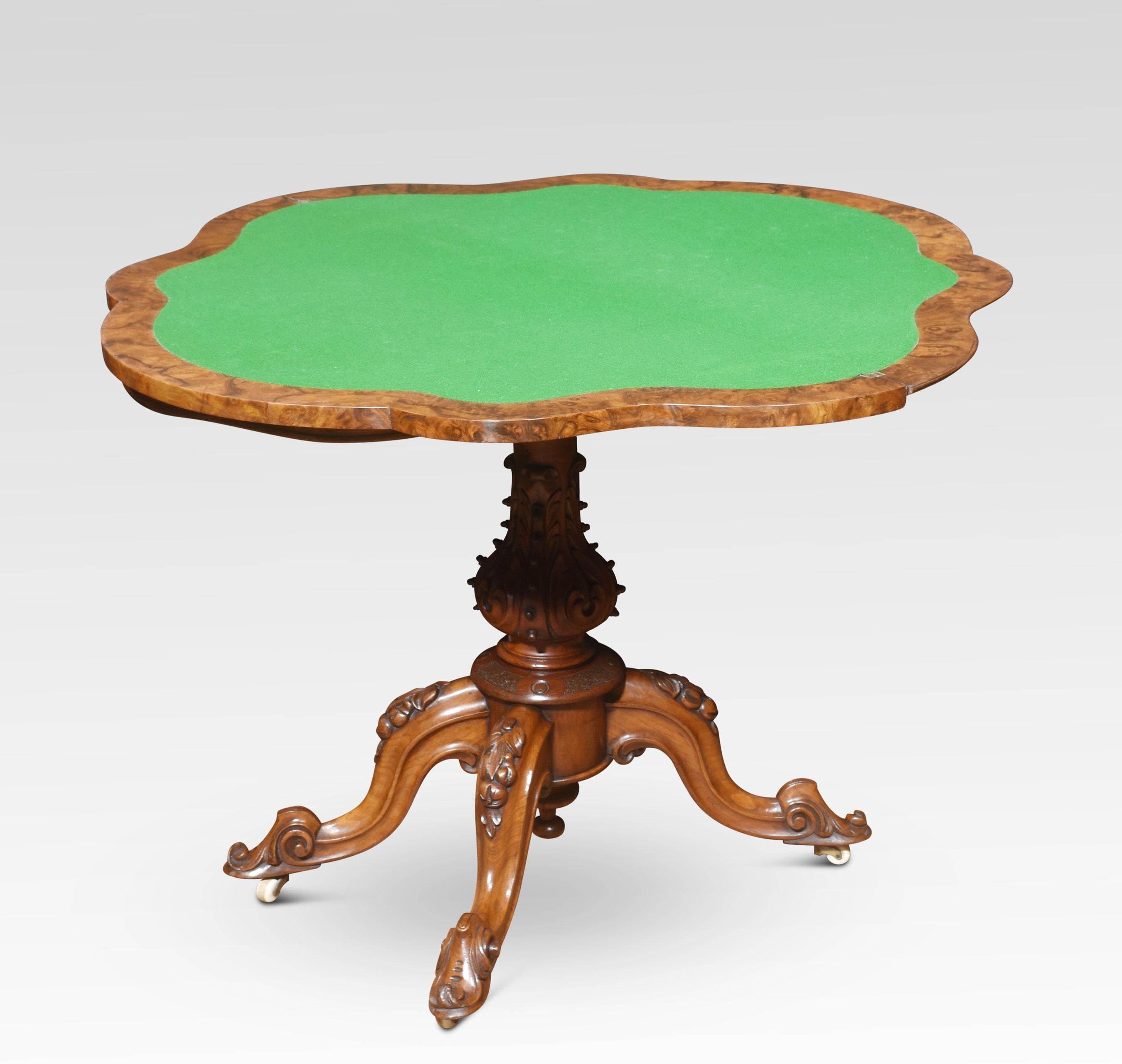 19th Century Burr walnut card table For Sale