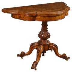 Burr Walnut Card Table