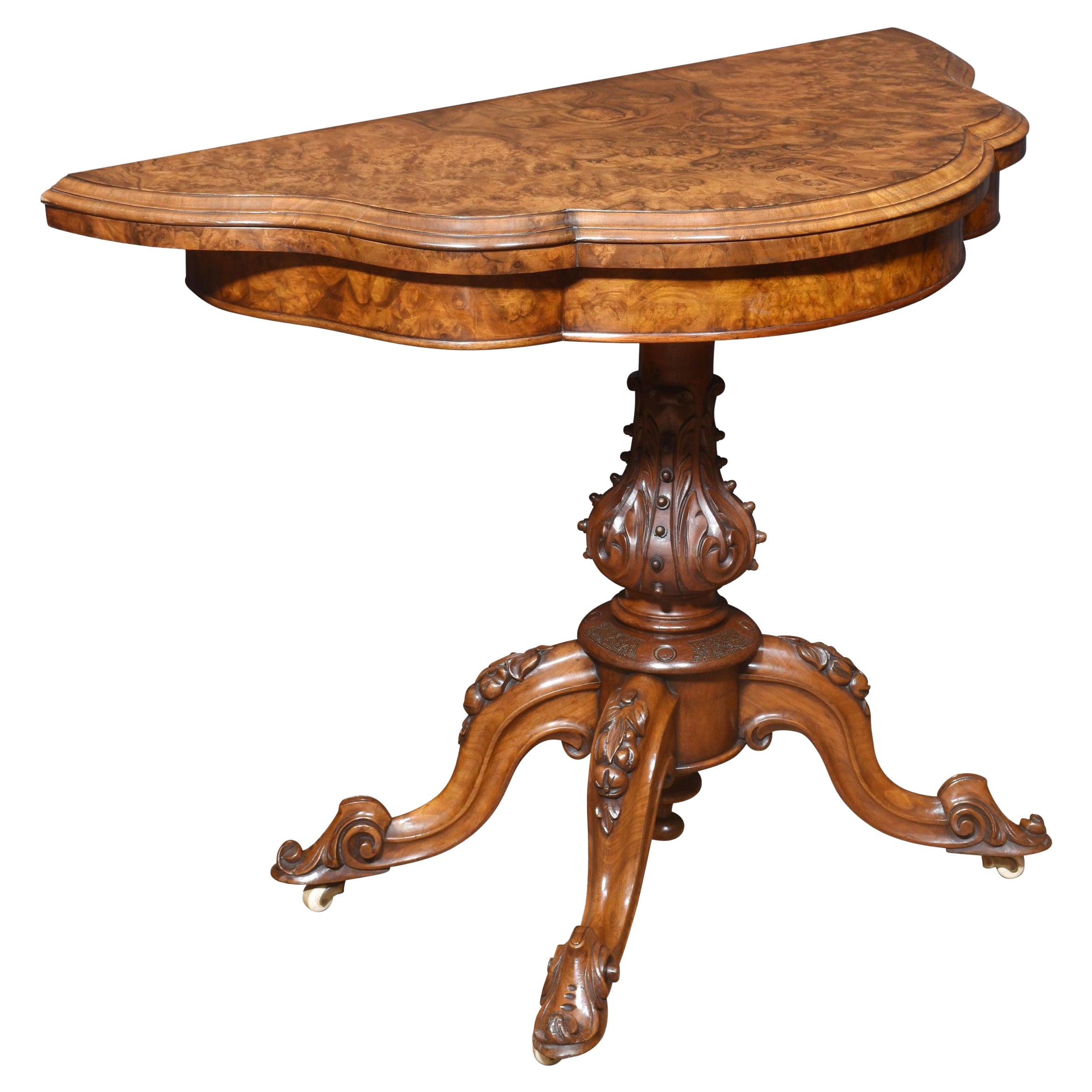 Burr walnut card table