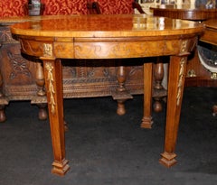 Burr Walnut Carved Gilt Oval Centre Table, circa 1860