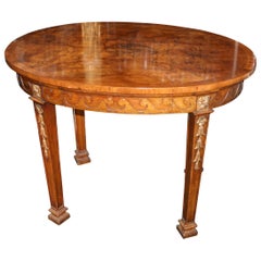 Burr Walnut Carved Gilt Oval Centre Table, circa 1860