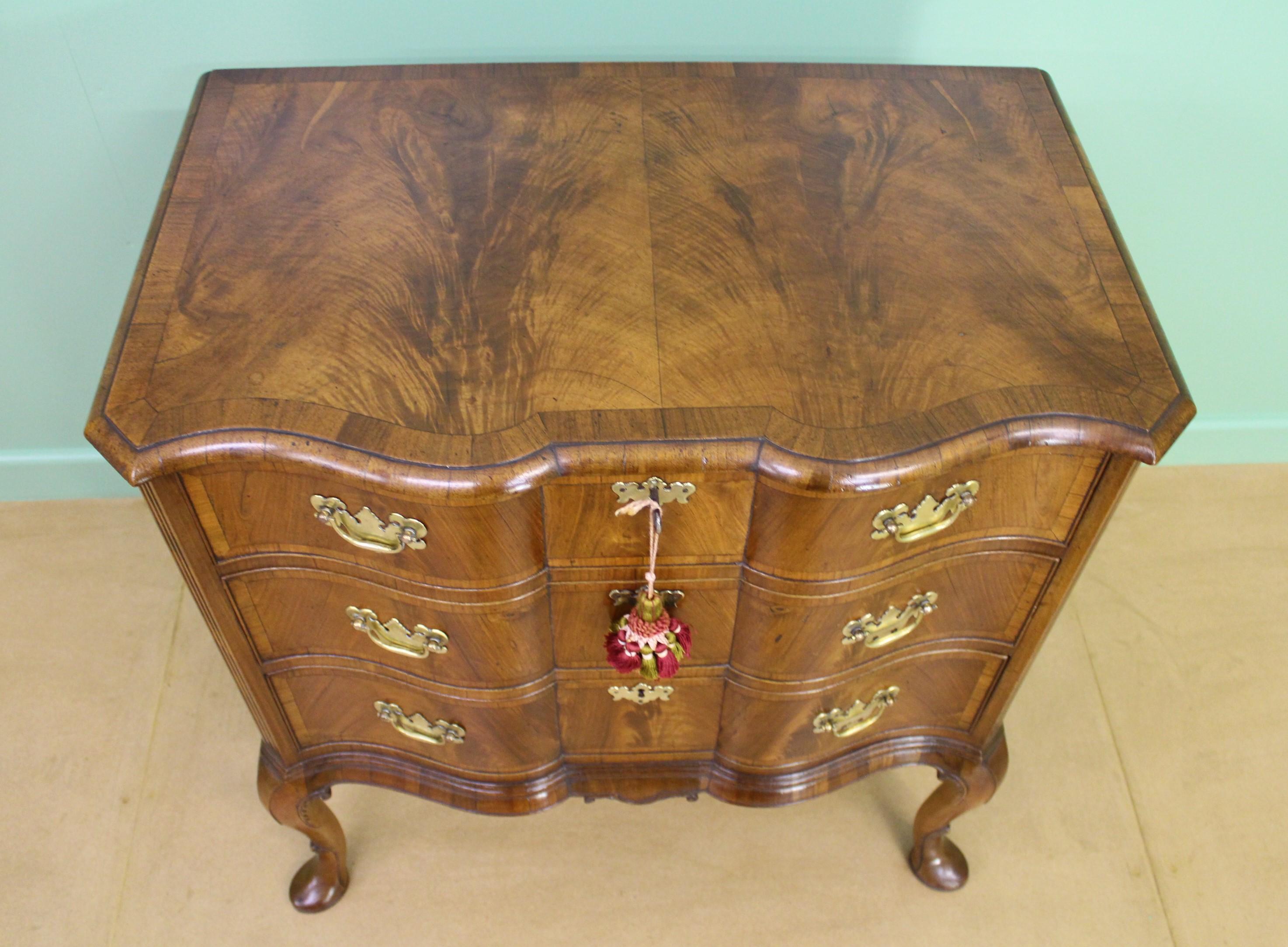 English Burr Walnut Chest by Charles Tozer of London For Sale