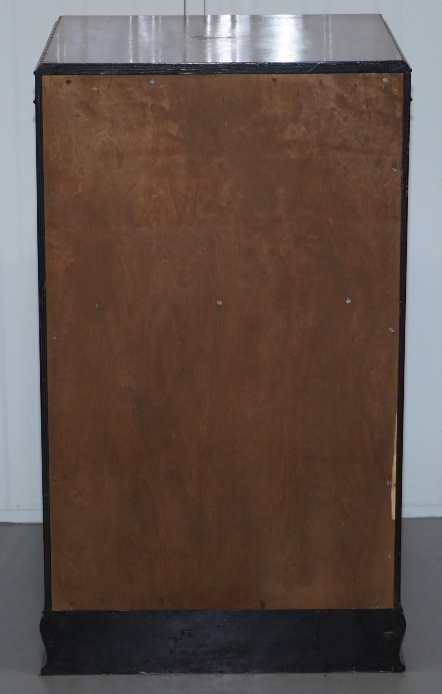 Burr Walnut circa 1920 Art Deco Drinks Cabinet Mirrored Back Lovely Tallboy Size 5