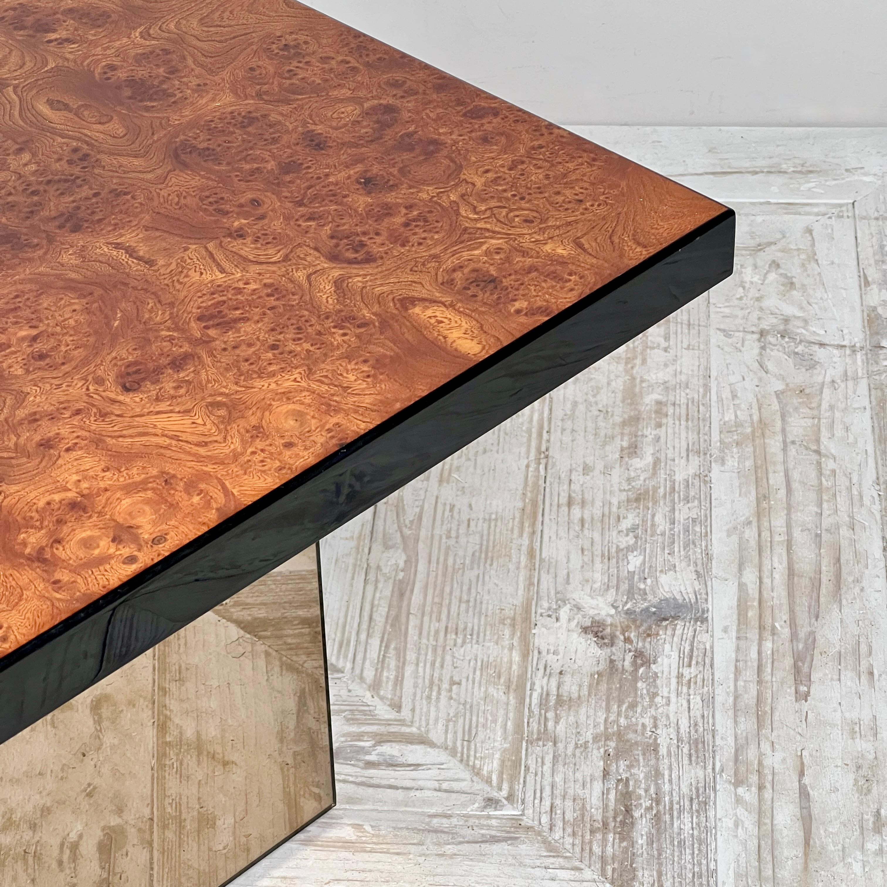 Burr Walnut Coffee Or Side Table By Paul Michel For Roche Bobois 1