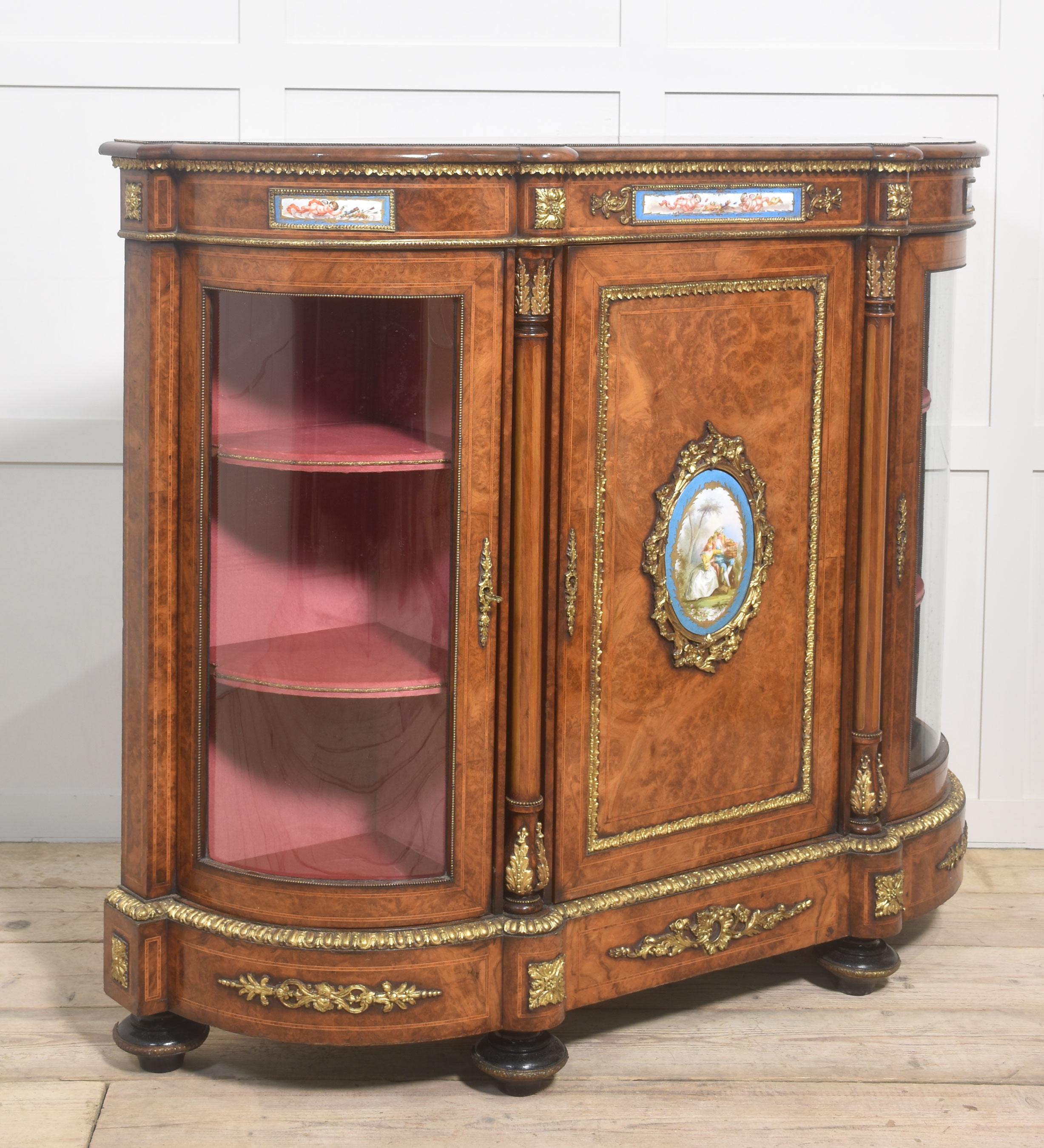 Burr Walnut Credenza For Sale 1