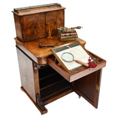 Burr Walnut Davenport Desk Victorian 1880