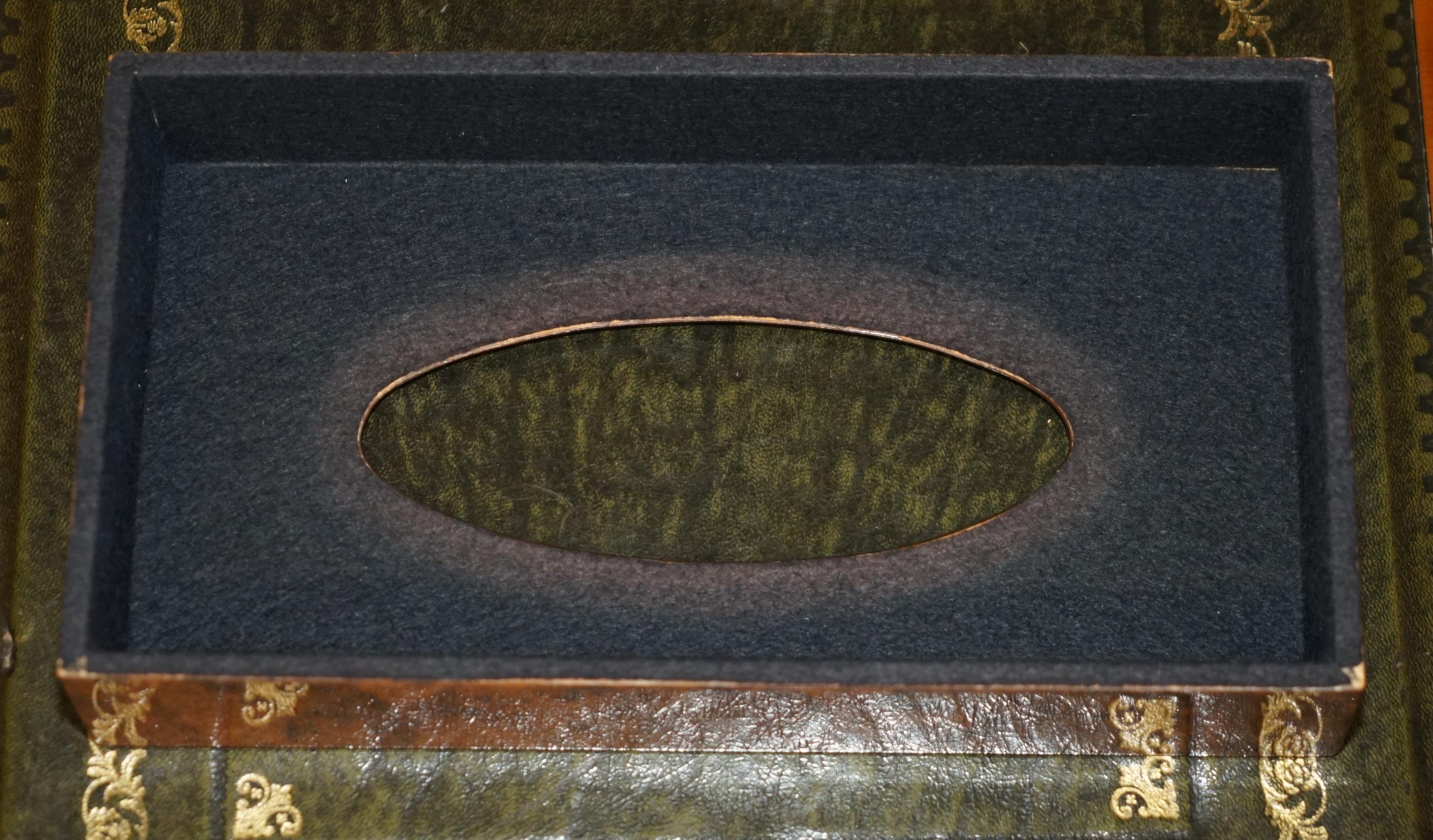 BURR WALNUT DAVID LiNLEY STYLE TISSUE BOX HOLDER WITH NICELY INLAY BORDER For Sale 3