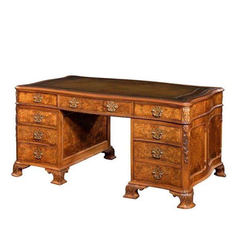Burr-Walnut Desk by Gillows of Lancaster