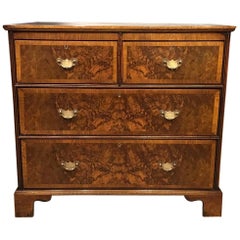 Burr Walnut Georgian Style Antique Chest of Drawers by Heals of London