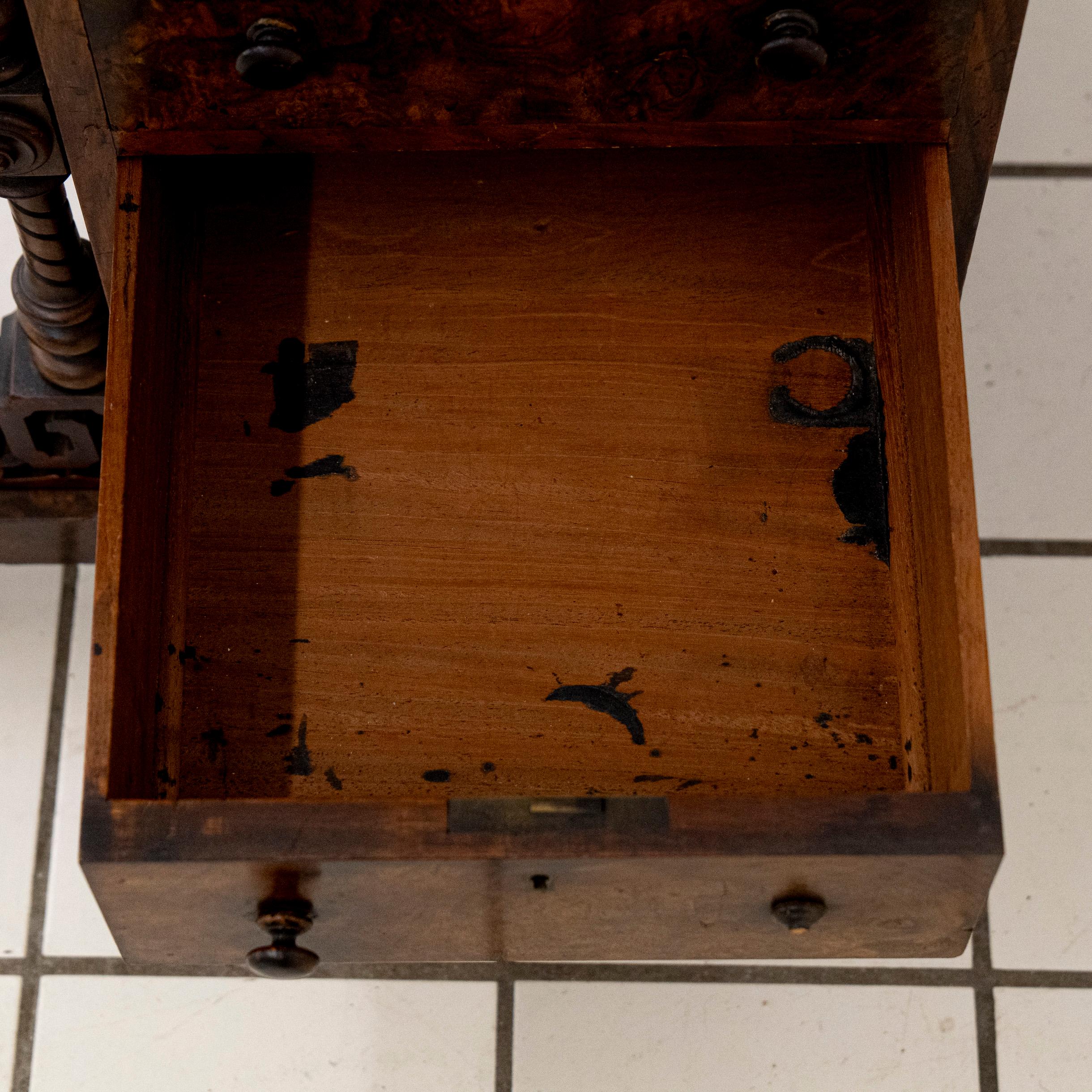 Burr Walnut Inlaid Davenport Desk 1