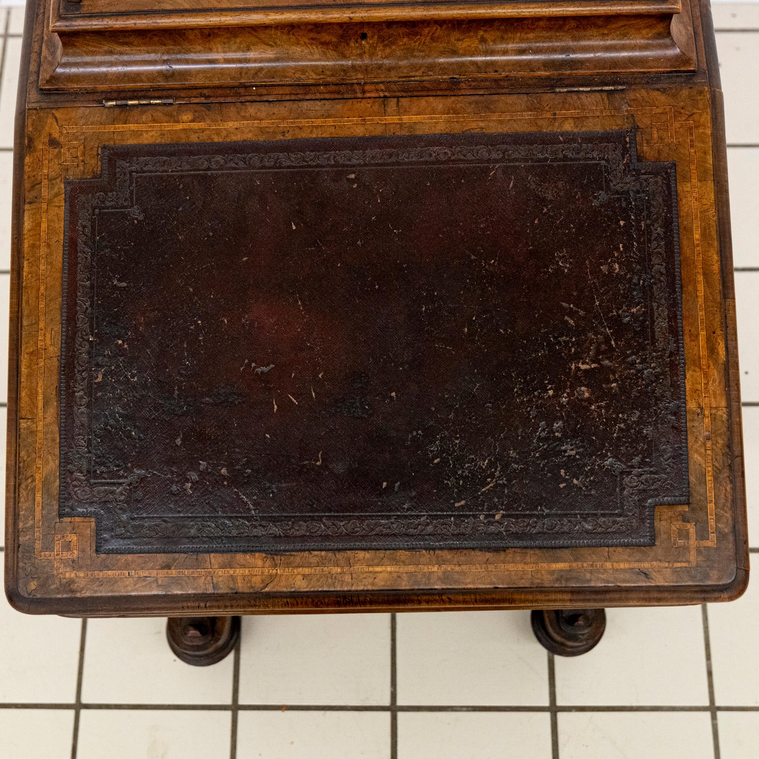 Burr Walnut Inlaid Davenport Desk 2