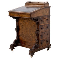 Burr Walnut Inlaid Davenport Desk