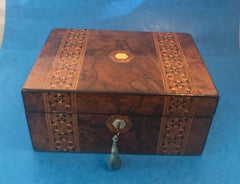 Burr Walnut Jewelry Box, circa 1870
