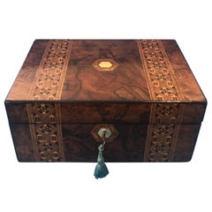 Burr Walnut Jewelry Box, circa 1870
